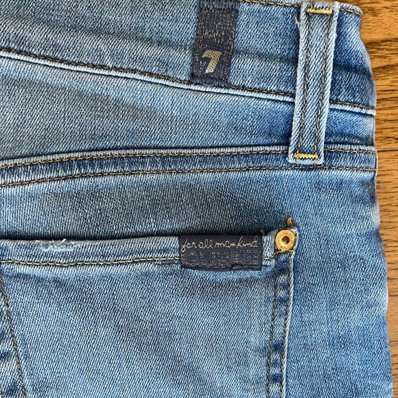 7 For All Mankind Roxanne Ankle Raw Hem Women's Blue Jeans - Picture 1 of 8
